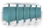 Bathroom Partitions - Plastic Laminated -Floor Mounted Overhead